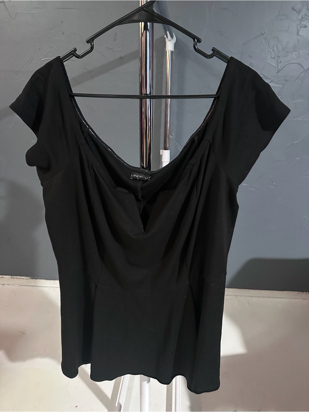 Lane Bryant Black One-Shoulder Drape Top Dress